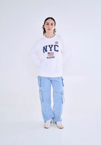 Mossimo White Unisex Comfort Fit Pullover