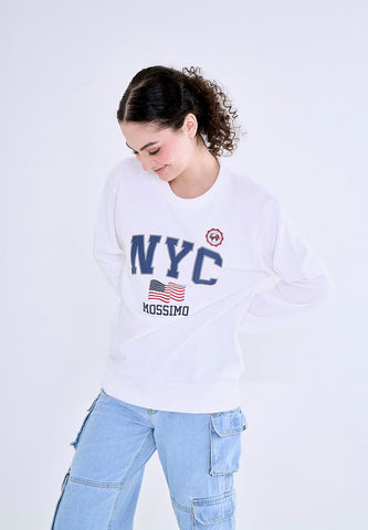 Mossimo White Unisex Comfort Fit Pullover
