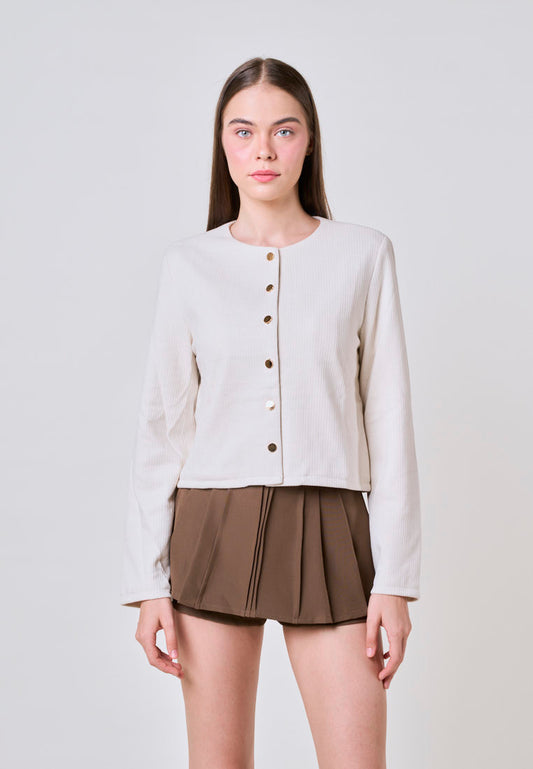 Mossimo Ashley Off White Tailored Knits Jacket