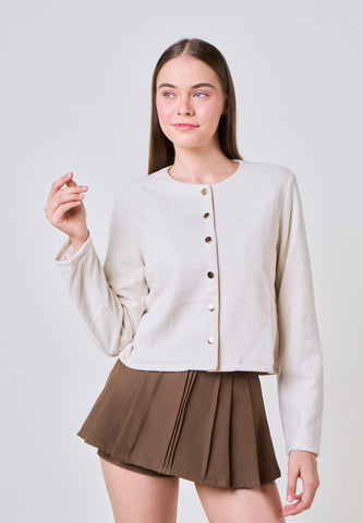 Mossimo Ashley Off White Tailored Knits Jacket