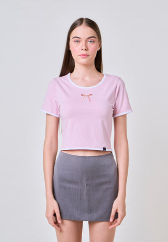 Mossimo Rosie Pink Classic Cropped Fit Tee