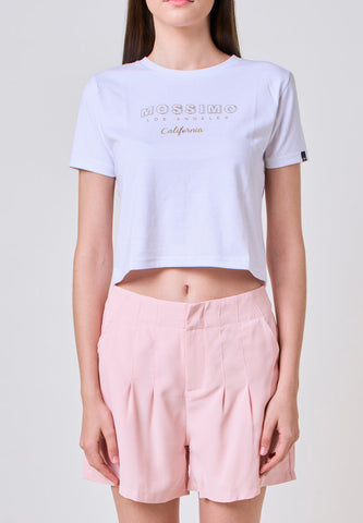 Pink Tapered Fashion Shorts with Darts