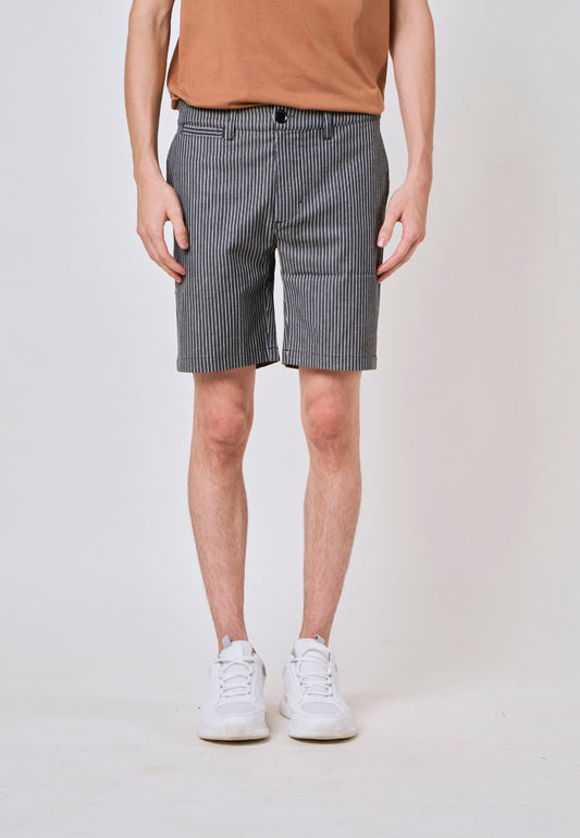 Denim Striped Chino Short Semi Slim