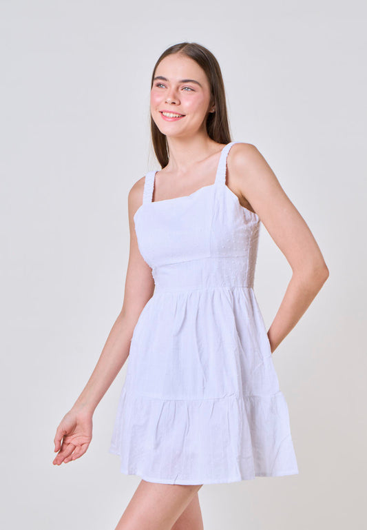 White Fashion Bustier  Midi Dress