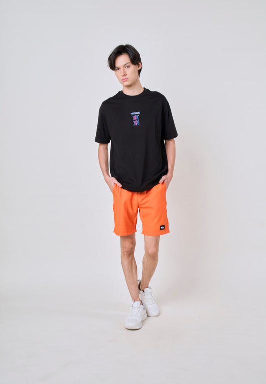 Jester Orange Regular Fit Swim Short with Woven Patch