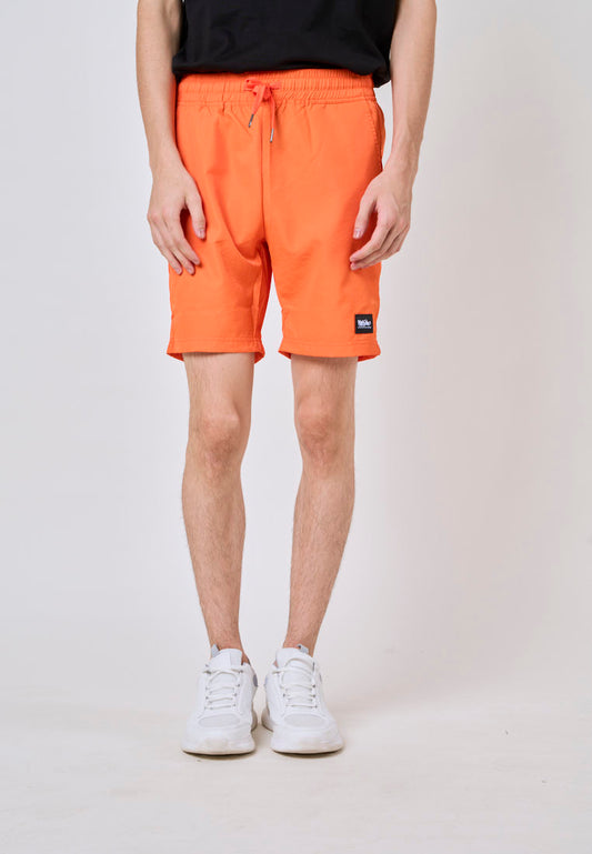 Jester Orange Regular Fit Swim Short with Woven Patch