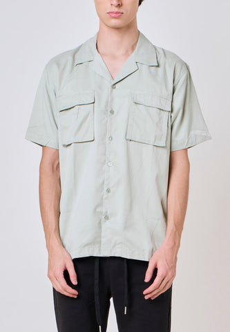 Mossimo Dwayne Green Comfort Fit Short Sleeve Button Down