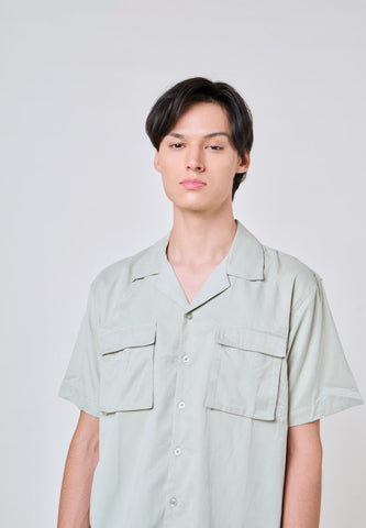 Mossimo Dwayne Green Comfort Fit Short Sleeve Button Down