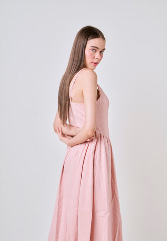 Mossimo Winslet Peach Square Neck Midi Dress w/ Adjustable Strap