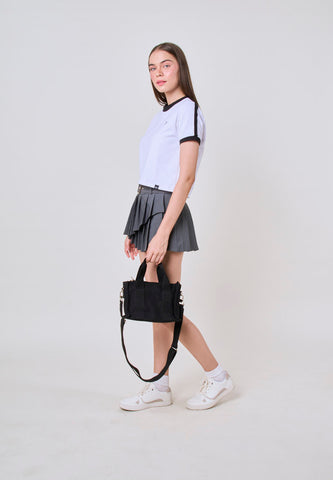 Mossimo Catherine Black Canvas Crossbody Bag