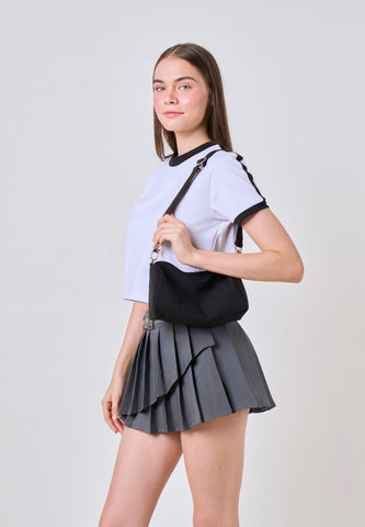 Mossimo Yuna Black Canvas Sling Bag