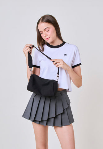Mossimo Yuna Black Canvas Sling Bag