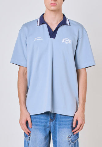 Mossimo Veylor Blue Modified Comfort Polo Shirt