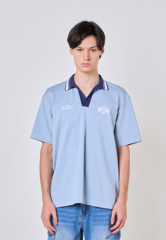 Mossimo Veylor Blue Modified Comfort Polo Shirt