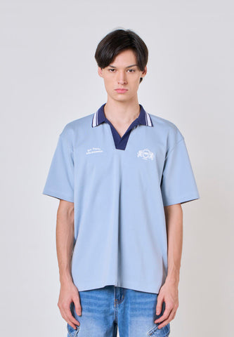 Mossimo Veylor Blue Modified Comfort Polo Shirt