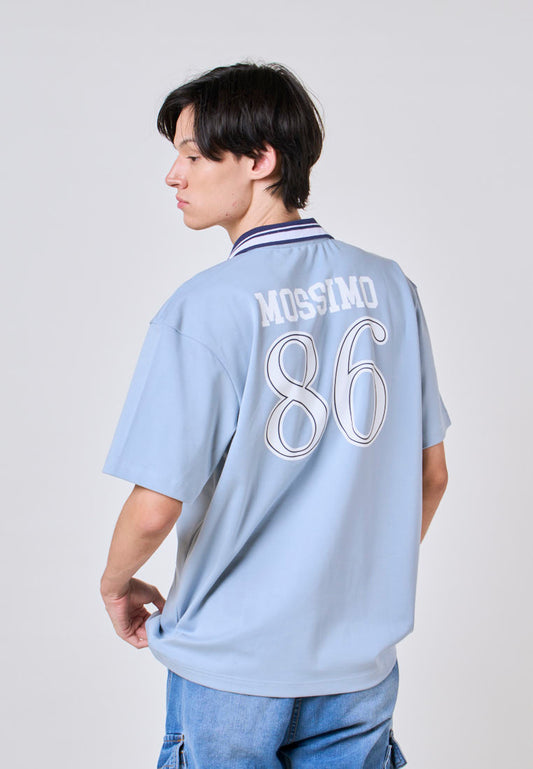 Mossimo Veylor Blue Modified Comfort Polo Shirt