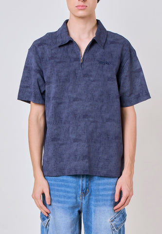 Mossimo Levi Navy Blue Comfort Tie Dye Polo Shirt