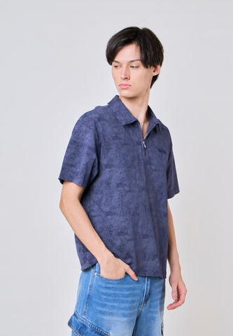 Mossimo Levi Navy Blue Comfort Tie Dye Polo Shirt