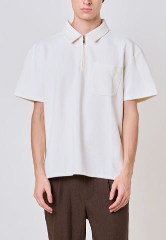 Mossimo Caleb White Polo Boxy Fit