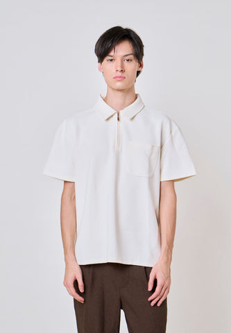 Mossimo Caleb White Polo Boxy Fit