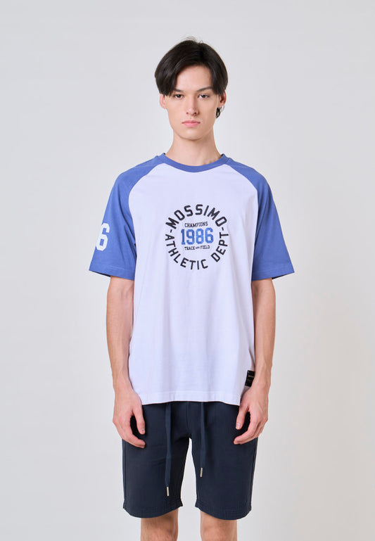 Mossimo Blaize White Raglan Urban Fit Tee