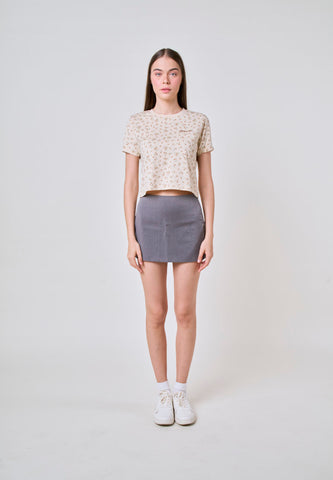 Mossimo Flavia Tapioca Floral Classic Cropped Fit Tee