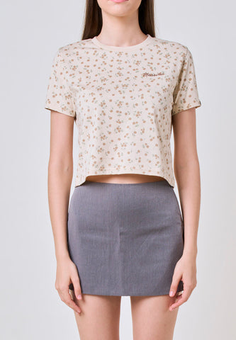 Mossimo Flavia Tapioca Floral Classic Cropped Fit Tee
