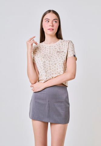 Mossimo Flavia Tapioca Floral Classic Cropped Fit Tee