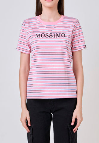 Mossimo Isabella Pink Stripes Classic Fit Tee
