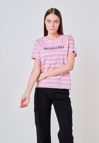 Mossimo Isabella Pink Stripes Classic Fit Tee
