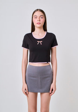 Mossimo Rosie Black Classic Cropped Fit Tee