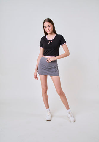Mossimo Rosie Black Classic Cropped Fit Tee
