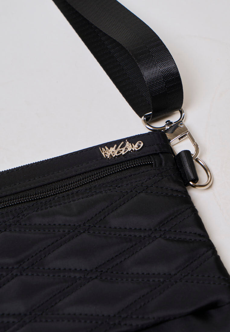 Mossimo Anika Black Quilted Body Bag