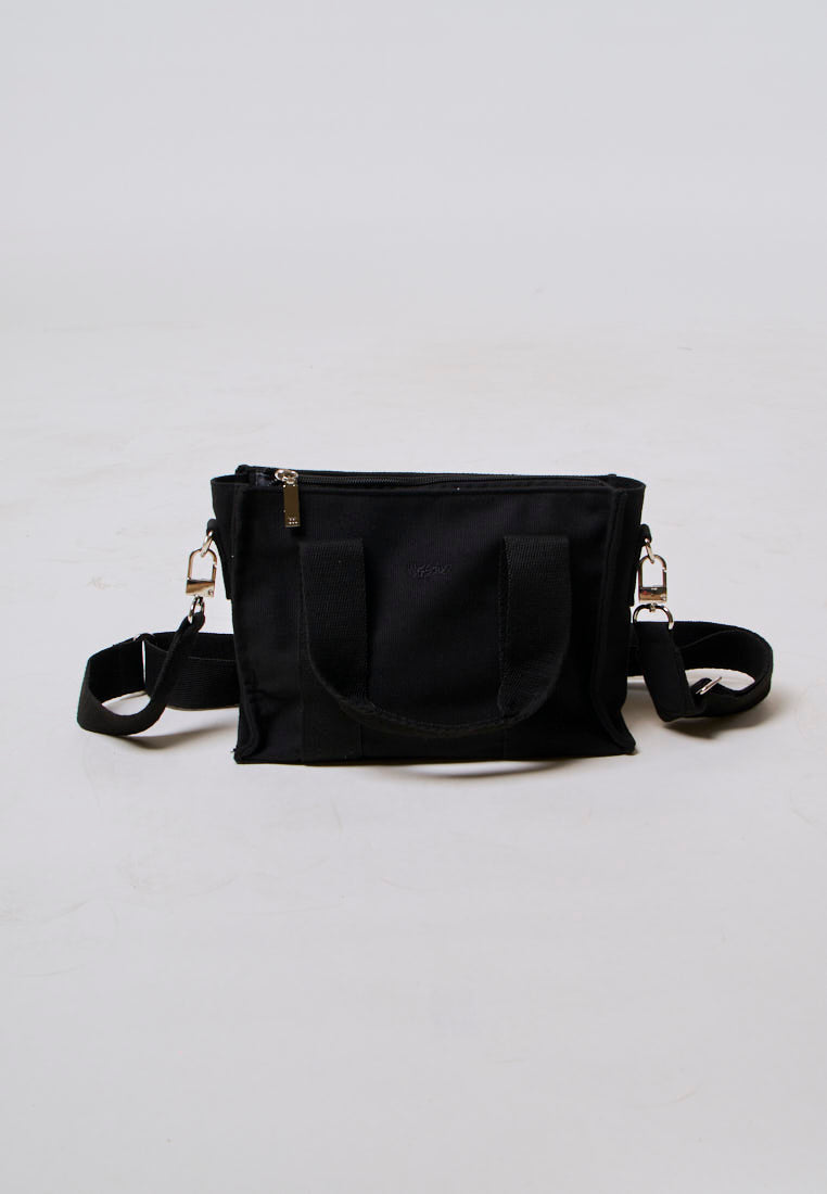 Mossimo Catherine Black Canvas Crossbody Bag