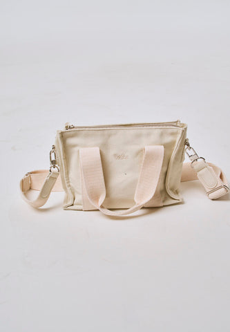 Mossimo Catherine Beige Canvas Crossbody Bag