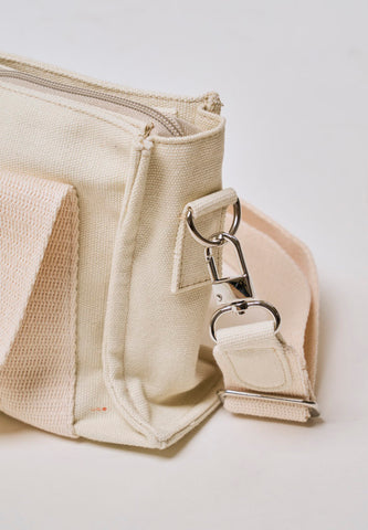 Mossimo Catherine Beige Canvas Crossbody Bag