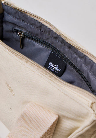 Mossimo Catherine Beige Canvas Crossbody Bag
