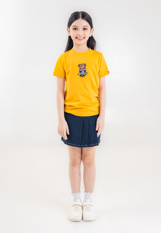 Mossimo Kids Unisex Mustard Mossybear Astronaut Graphic Tshirt