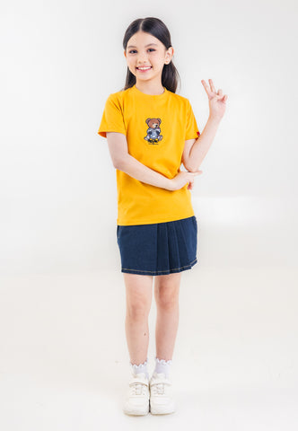 Mossimo Kids Unisex Mustard Mossybear Astronaut Graphic Tshirt
