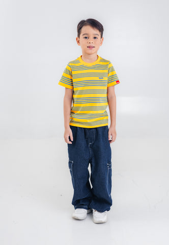 Mossimo Kids Boys' Yellow Stripes Logo Tshirt