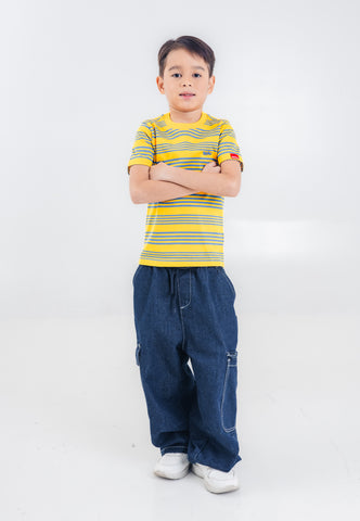 Mossimo Kids Boys' Yellow Stripes Logo Tshirt