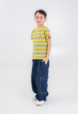 Mossimo Kids Boys' Yellow Stripes Logo Tshirt