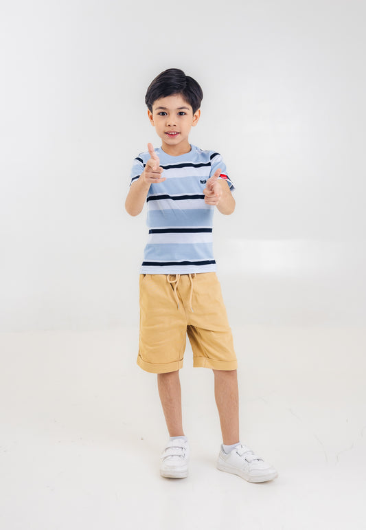 Mossimo Kids Boys' Crystal Blue Multi-Stripes Basic Tshirt