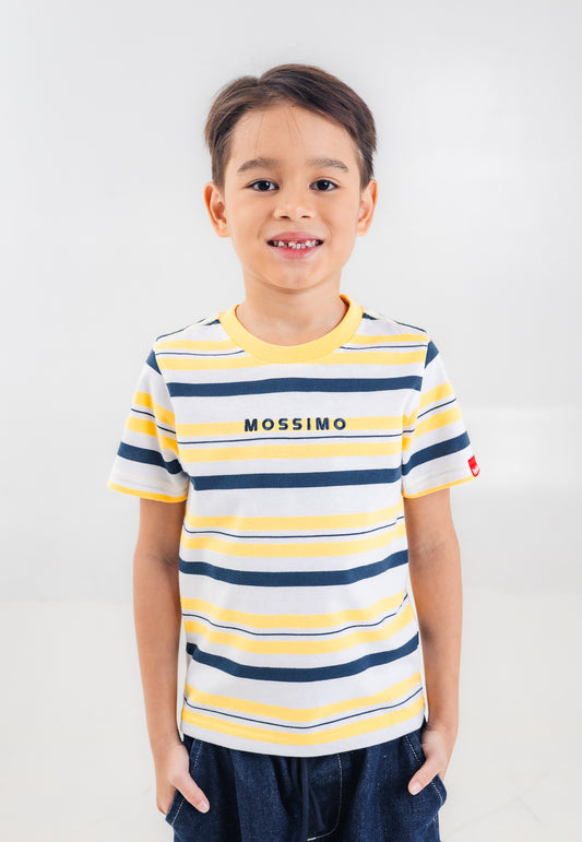 Mossimo Kids Boys' Yellow Multicolor Stripes Logo Tshirt