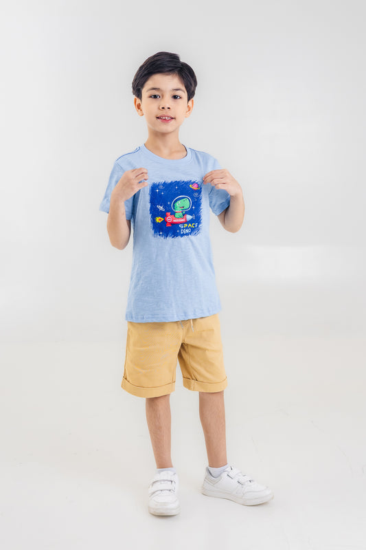 Mossimo Kids Boys' Crystal Blue Space Dino Graphic Tshirt