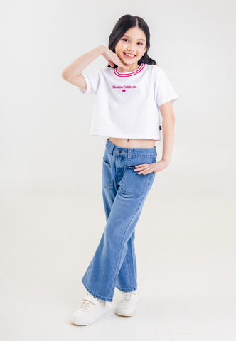 Mossimo Kids Girls Light Blue Flared Denim Jeans w/ Front Pocket