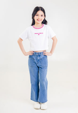 Mossimo Kids Girls Light Blue Flared Denim Jeans w/ Front Pocket