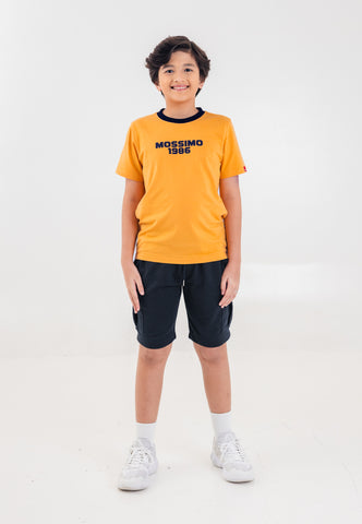 Mossimo Kids Boys' Mustard Ringer Deep Reflective Logo Basic Tshirt