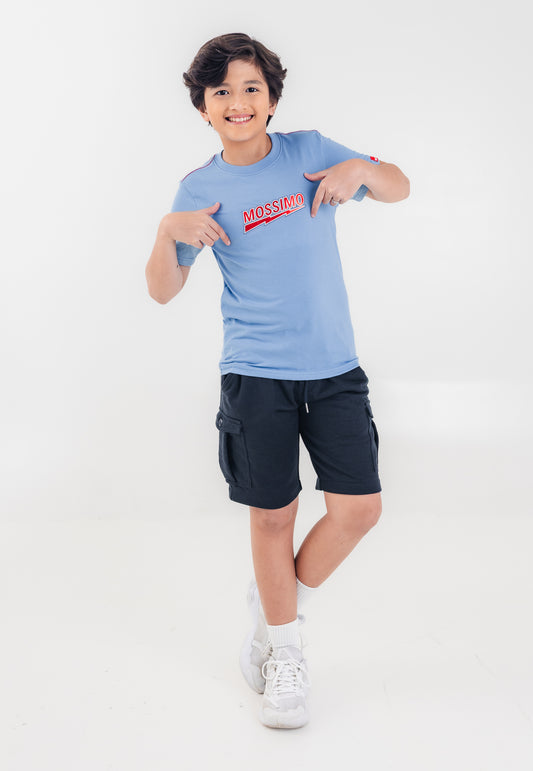 Mossimo Kids Boys' Blue Lightning Logo Basic Tshirt