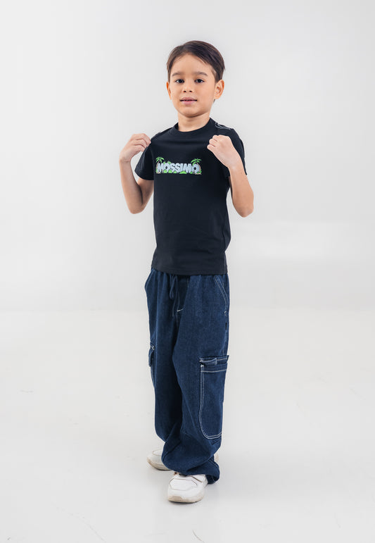 Mossimo Kids Boys' Black Forest Embossed Logo Basic Tshirt